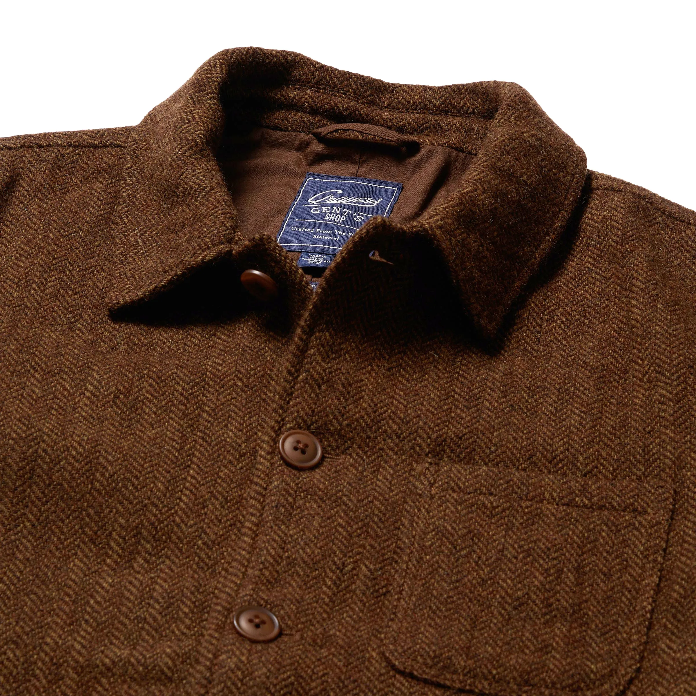 Tweed Industrial Jacket - Brown Herringbone