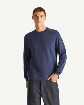 Ulysse round-necked cotton sweatshirt Navy