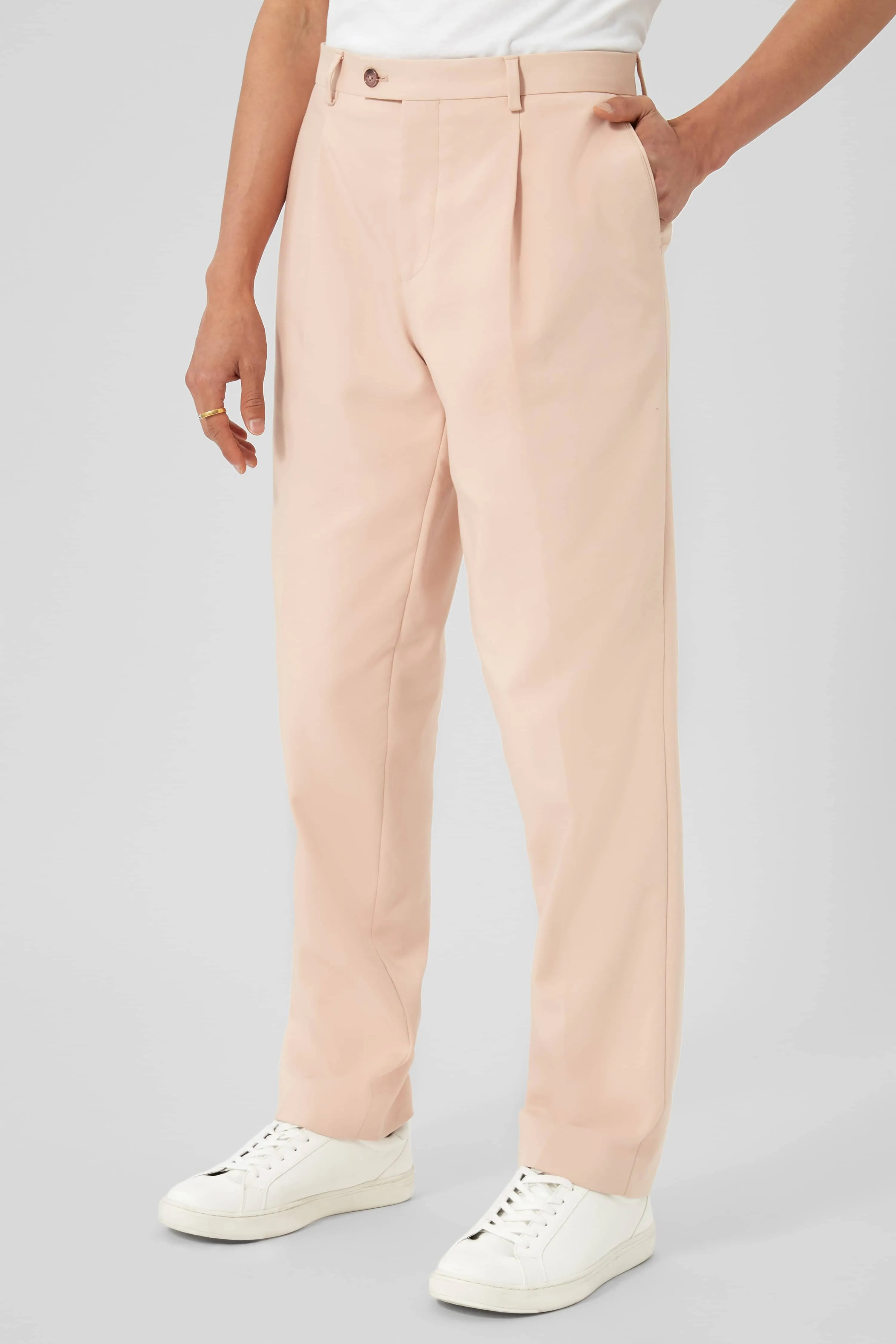 Valle Oversized Pink Cotton Trousers - ARCHIVE