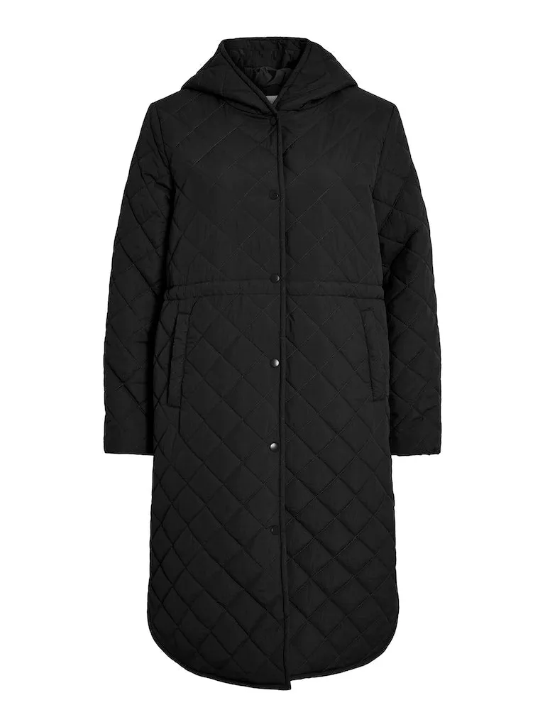 Vila Womens Galia L/S Hooded Coat Black Beauty