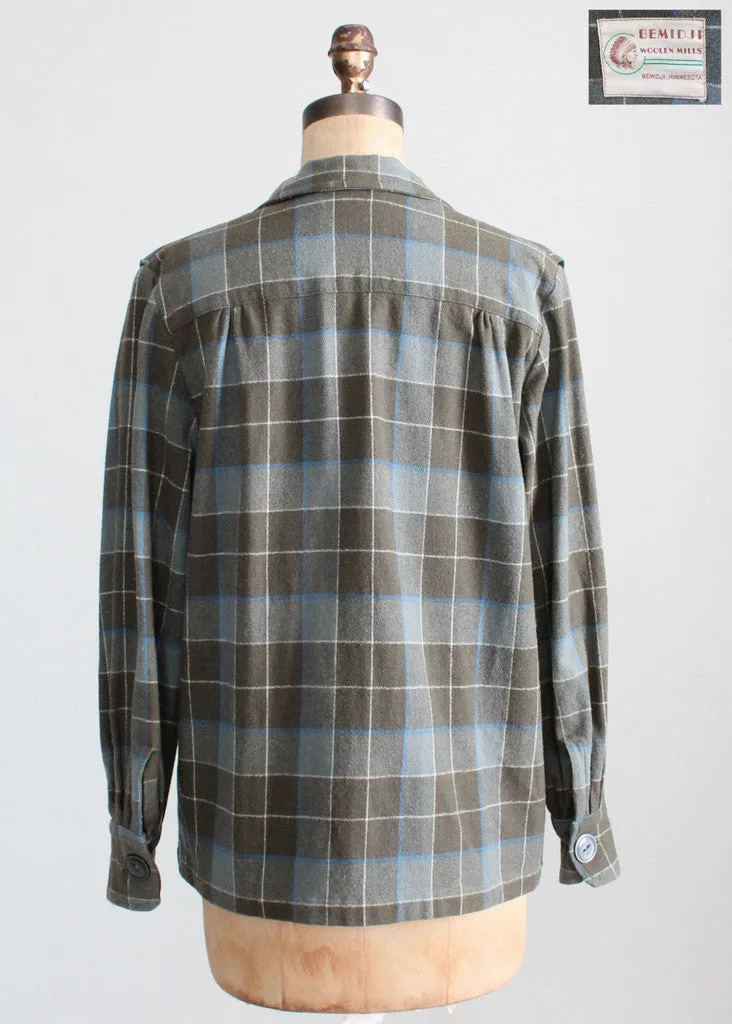 Vintage 1940s Plaid Wool 49er Jacket