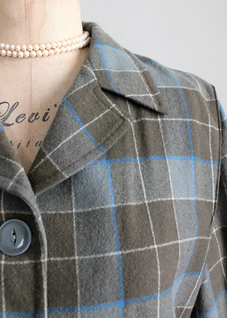 Vintage 1940s Plaid Wool 49er Jacket