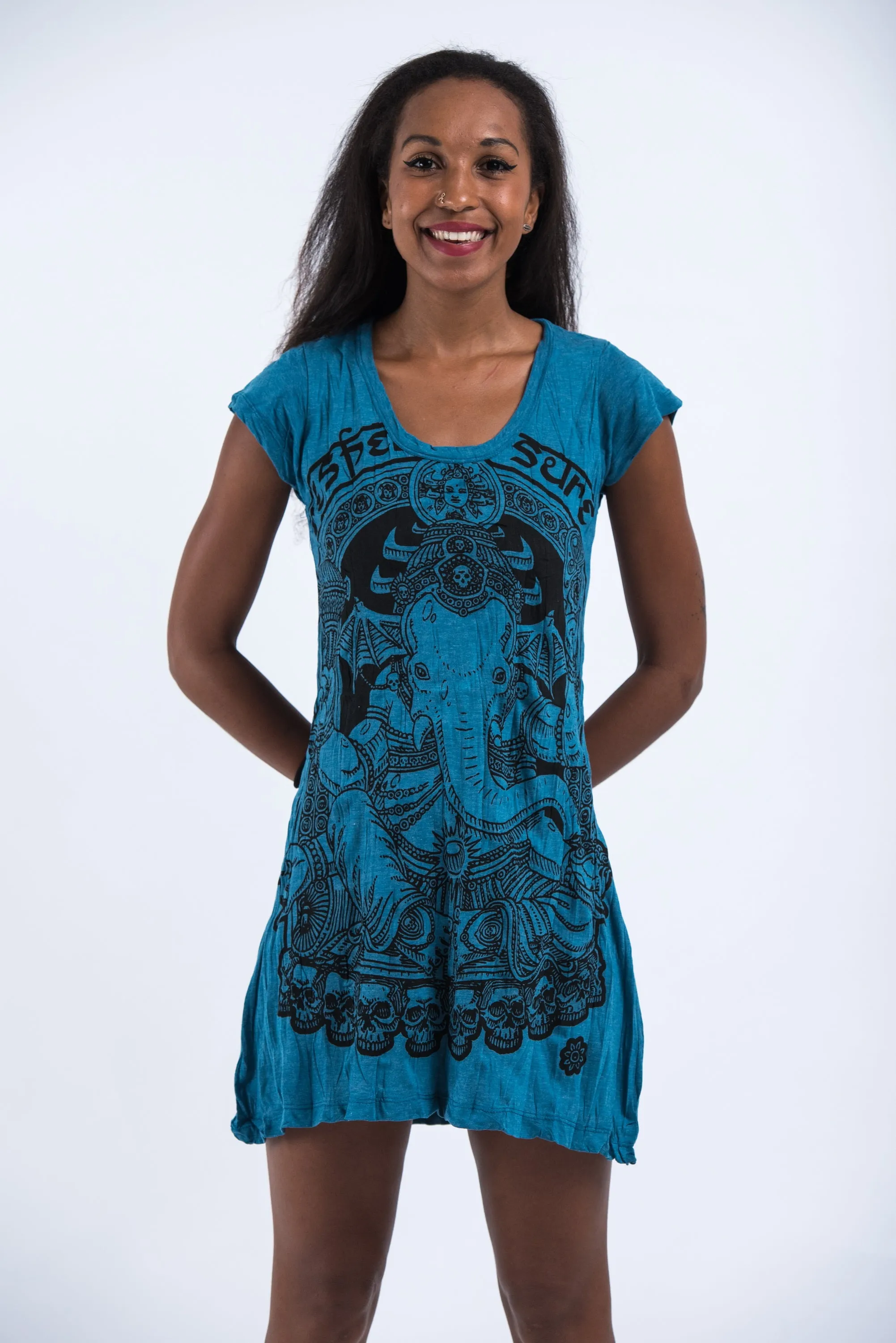 Womens Batman Ganesh Dress in Denim Blue