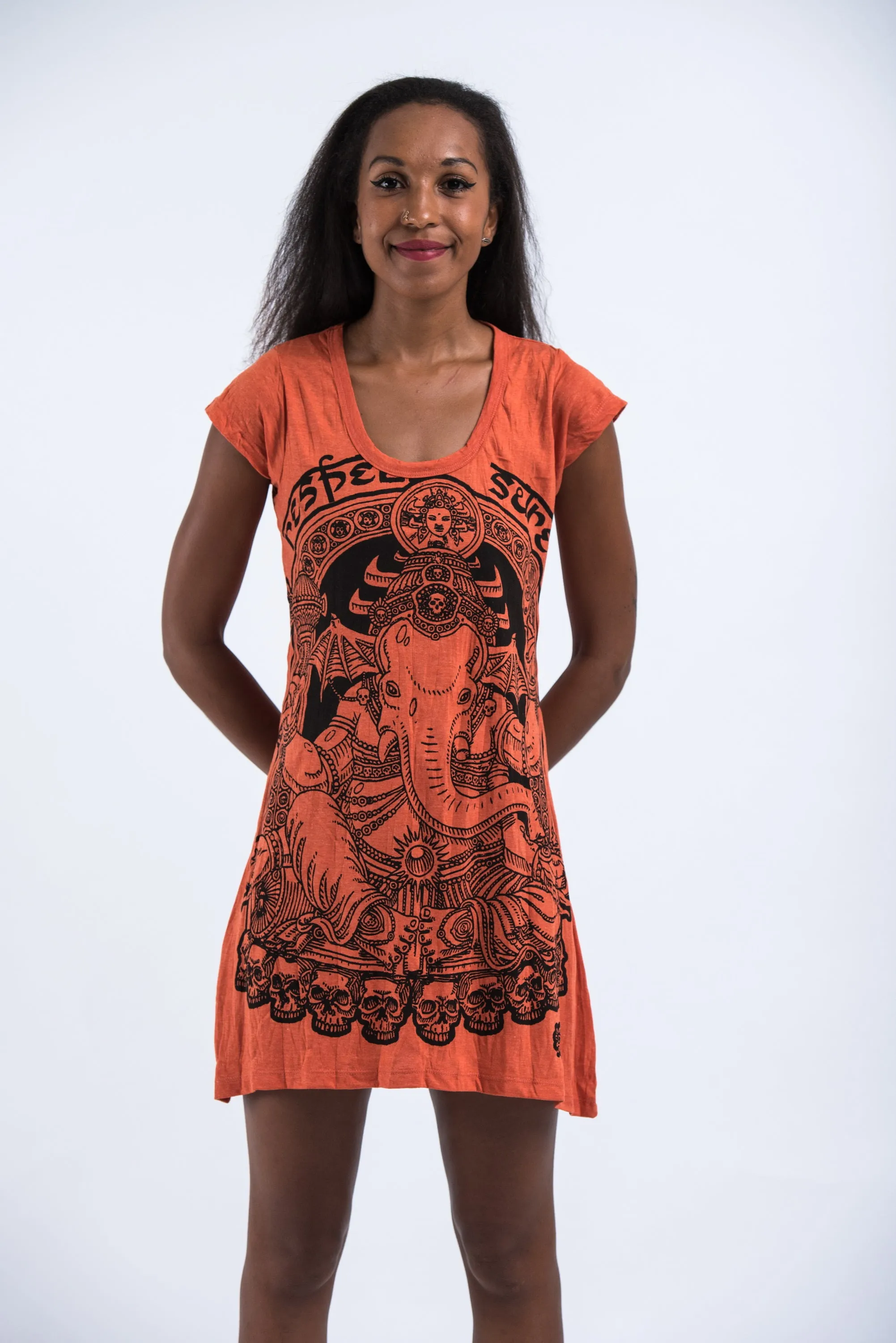 Womens Batman Ganesh Dress in Orange