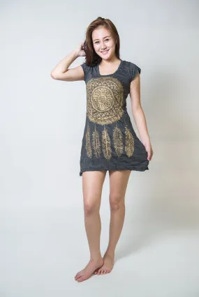 Womens Dreamcatcher Dress in Gold on Black