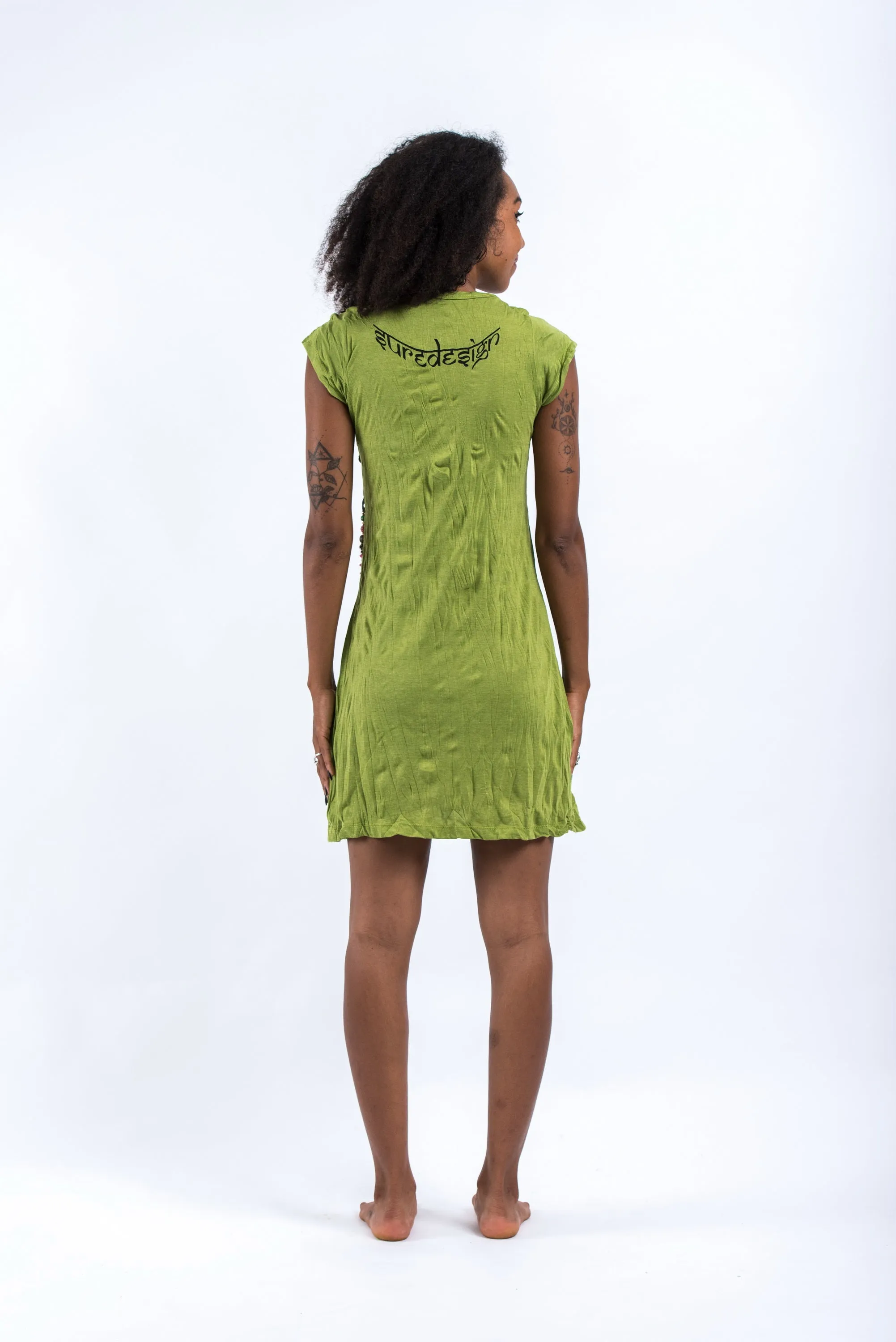 Womens Sanskrit Buddha Dress in Lime