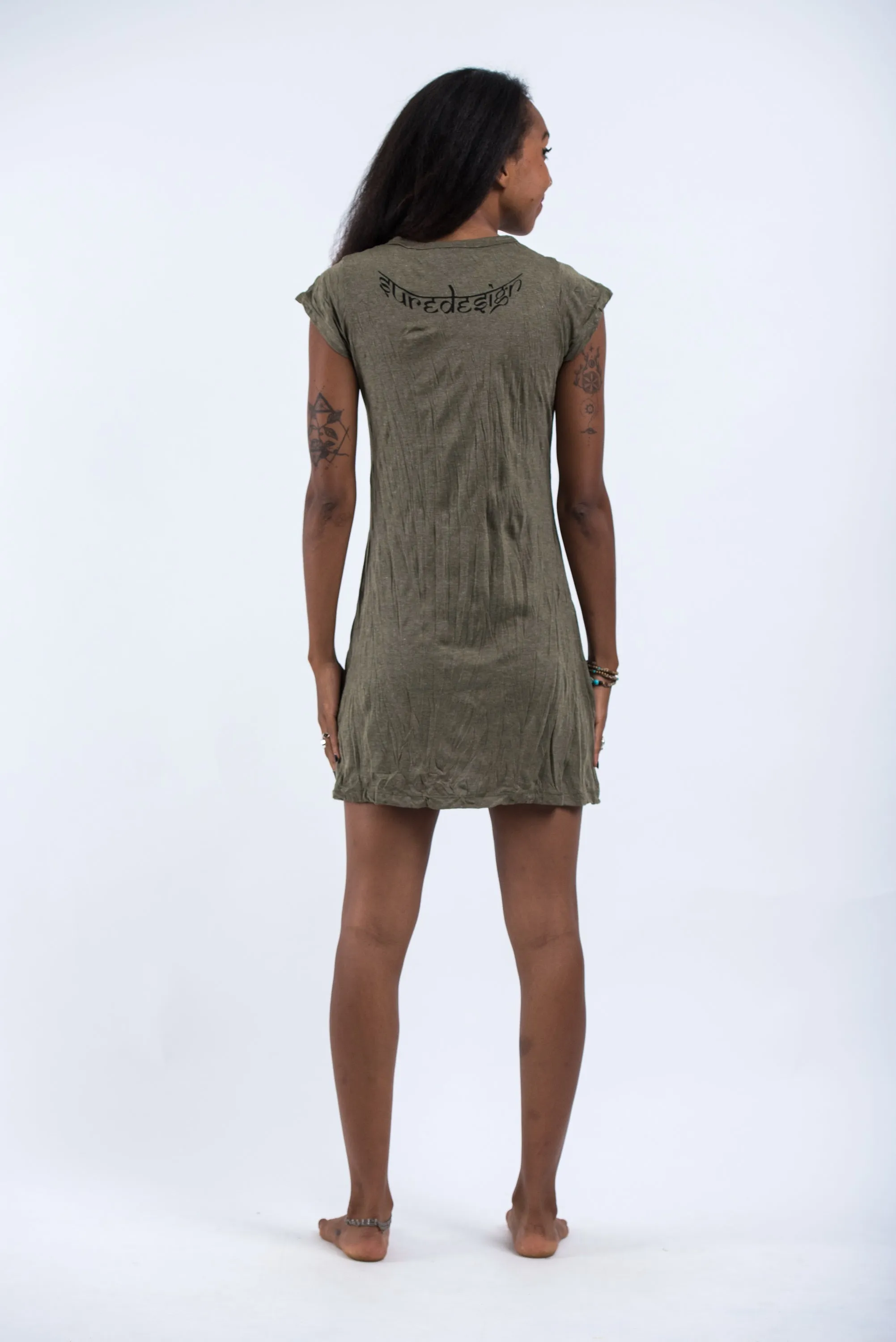 Womens Wild Elephant Dress in Green