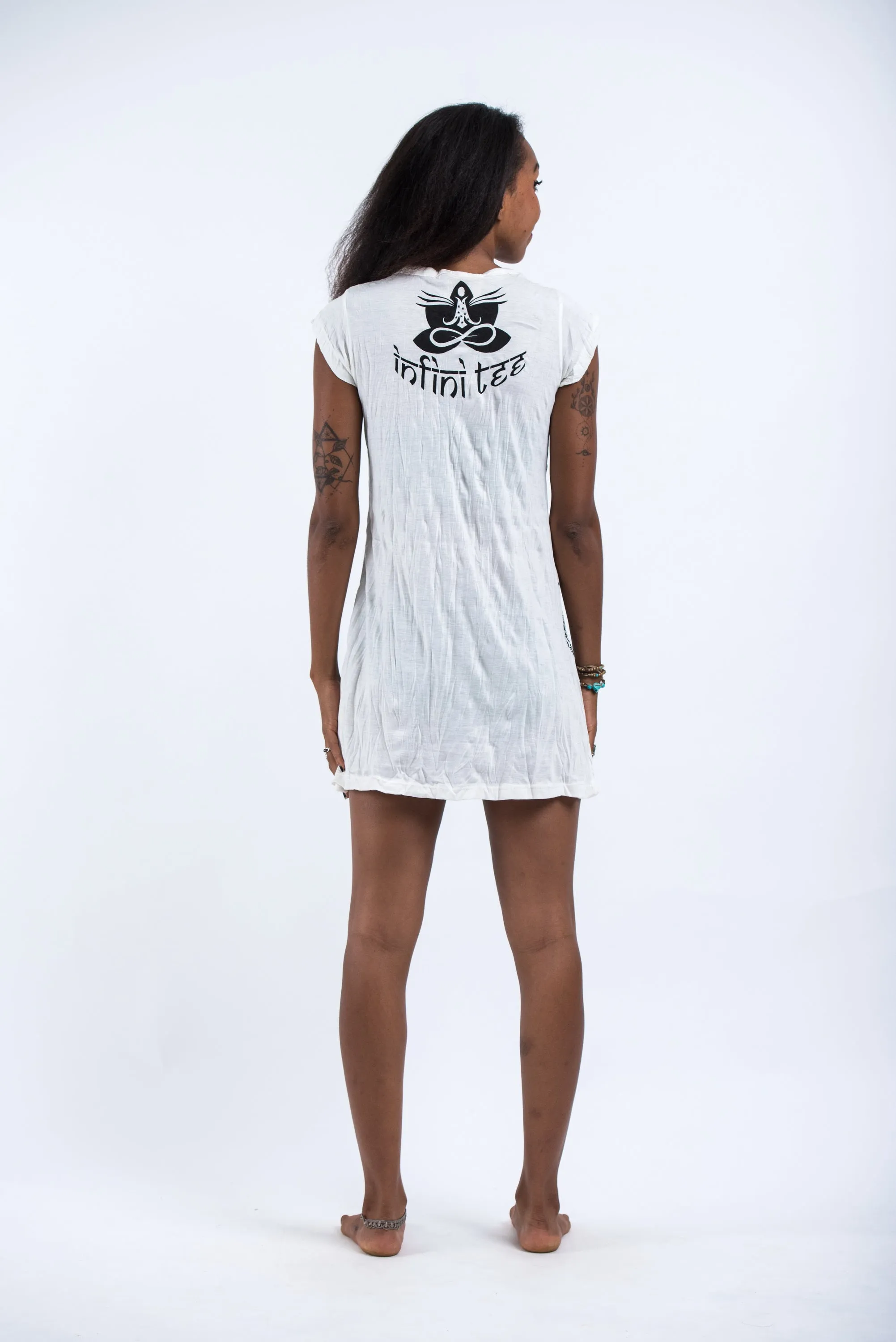 Womens Wild Elephant Dress in White