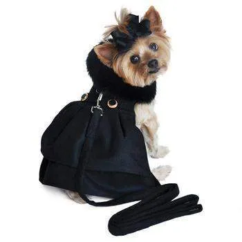 Wool Fur-Trimmed Harness Coat - Black