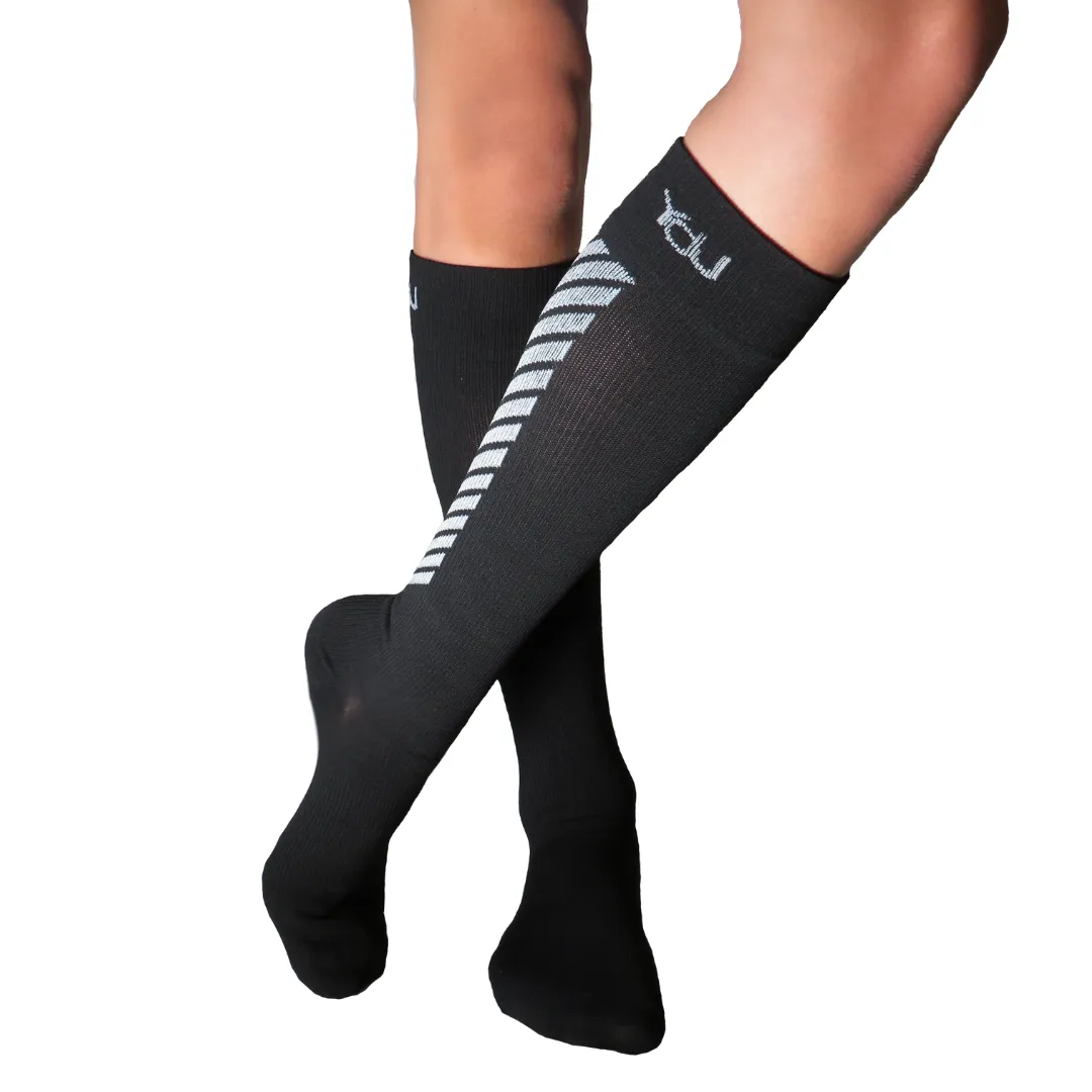 YoU Compression® Black Arrow Knee High 20-30 mmHg